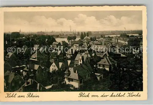 AK / Ansichtskarte Kehl_Rhein Panorama Blick von der katholischen Kirche Kehl_Rhein