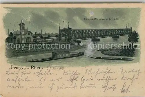 AK / Ansichtskarte Kehl_Rhein Neue Rheinbruecke Kuenstlerkarte Kehl_Rhein