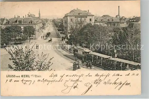 AK / Ansichtskarte Kehl_Rhein Hauptstrasse Strassenbahn Kehl_Rhein