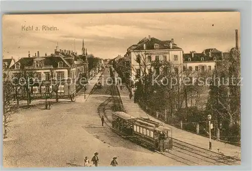 AK / Ansichtskarte Kehl_Rhein Hauptstrasse Strassenbahn Kehl_Rhein