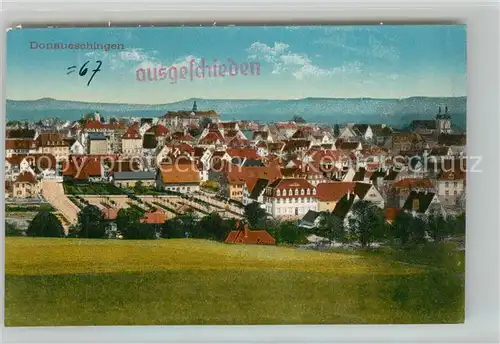 AK / Ansichtskarte Donaueschingen Stadtpanorama Zensur Stempel ausgeschieden Donaueschingen