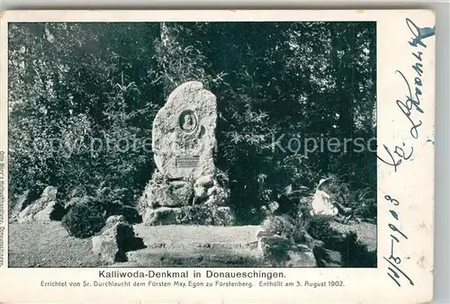 AK / Ansichtskarte Donaueschingen Kalliwoda Denkmal Donaueschingen