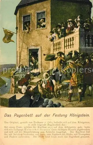 AK / Ansichtskarte Koenigstein_Saechsische_Schweiz Pagenbett Festung Koenigstein_Saechsische