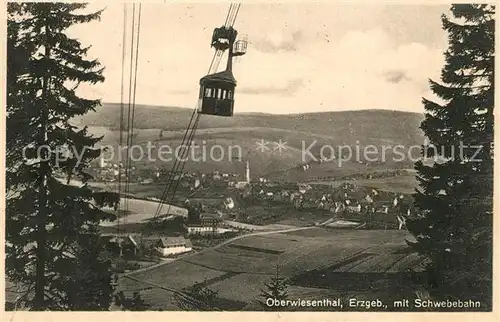 AK / Ansichtskarte Oberwiesenthal_Erzgebirge Panorama Schwebebahn Oberwiesenthal Erzgebirge