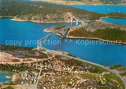 AK / Ansichtskarte Tjoern Bruecke Camping Fliegeraufnahme  Tjoern