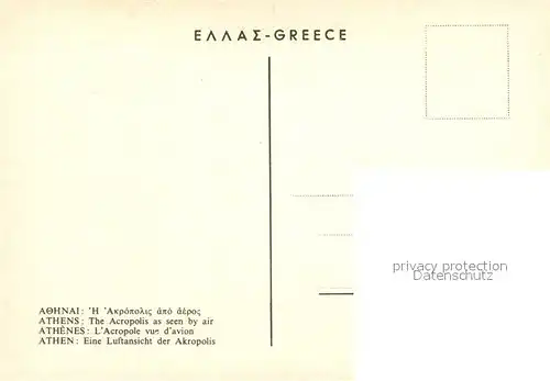 AK / Ansichtskarte Athen_Griechenland Fliegeraufnahme Akropolis Athen_Griechenland