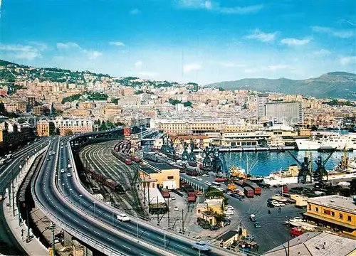 AK / Ansichtskarte Genova_Genua_Liguria Scorcio panoramico Fliegeraufnahme Genova_Genua_Liguria