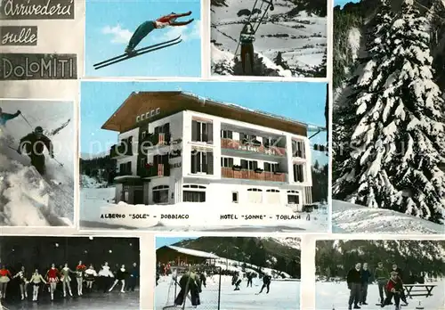 AK / Ansichtskarte Toblach_Suedtirol Hotel Sonne Dolomiti Teilansichten Toblach_Suedtirol