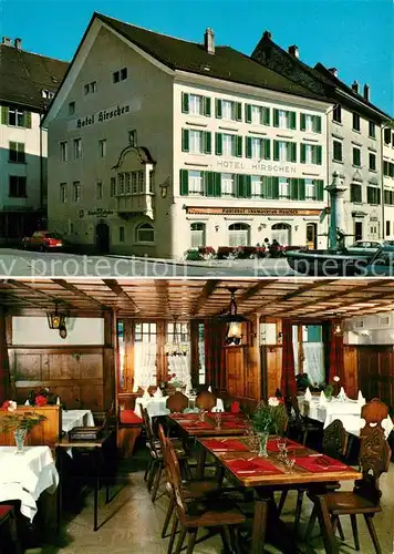 AK / Ansichtskarte Rapperswil_SG Hotel Hirschen Gastraum Rapperswil SG