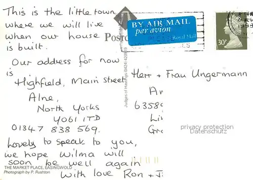 AK / Ansichtskarte Easingwold The Market Place Easingwold