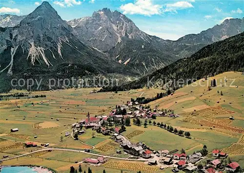 AK / Ansichtskarte Lermoos_Tirol Fliegeraufnahme mit Sonnenspitze und Gruenstein Lermoos Tirol