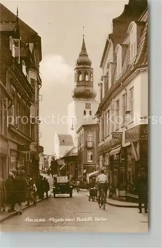 AK / Ansichtskarte Aalborg Algade med Budolfi Kirke Aalborg