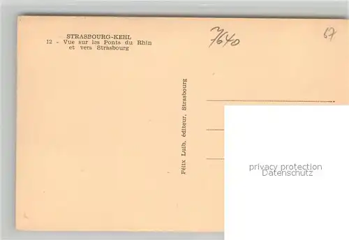 AK / Ansichtskarte Kehl_Rhein Vue sur les Ponts du Rhin et vers Strasbourg Kehl_Rhein