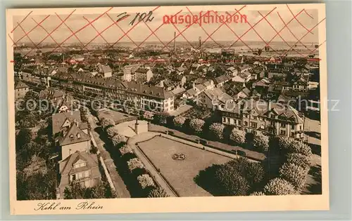 AK / Ansichtskarte Kehl_Rhein Stadtpanorama Zensur Stempel ausgeschieden Kehl_Rhein