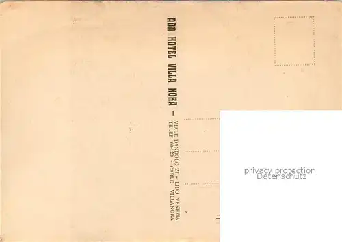 AK / Ansichtskarte Lido_Venezia Ada Villa Nora Hotel Pensione Dessin Kuenstlerkarte Lido Venezia
