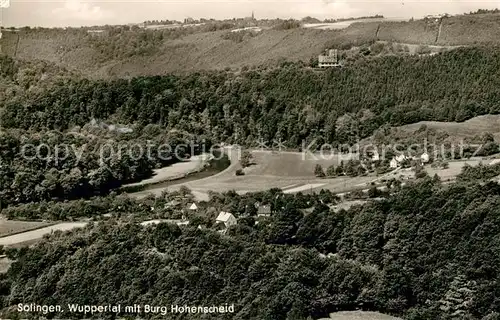 AK / Ansichtskarte Solingen mit Burg Hohenscheid Fliegeraufnahme Solingen