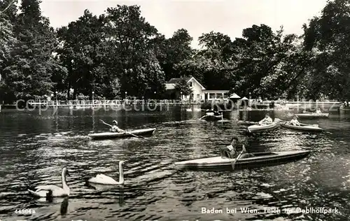AK / Ansichtskarte Baden_Wien Teich im Deblhoffpar Baden_Wien