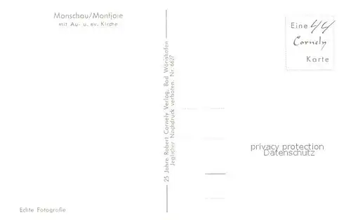 AK / Ansichtskarte Monschau mit Au und ev Kirche Monschau