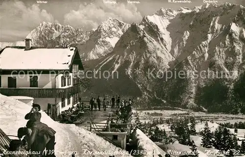 AK / Ansichtskarte Mittenwald_Bayern Kranzberghaus Karwendelgebirge Mittenwald Bayern