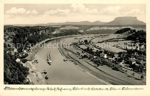 AK / Ansichtskarte Saechsische_Schweiz Blick auf Elbe und Lilienstein Saechsische Schweiz