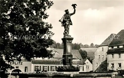 AK / Ansichtskarte Lauenstein_Erzgebirge Falkenjaegerbrunnen Lauenstein_Erzgebirge