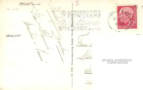 AK / Ansichtskarte Konstanz_Bodensee Fliegeraufnahme mit Inselhotel Konstanz_Bodensee