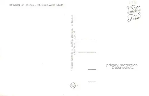 AK / Ansichtskarte Usingen Christian Wirth Schule Usingen