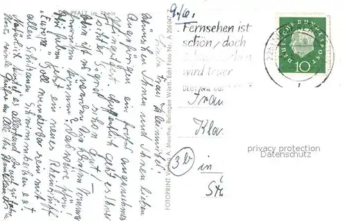 AK / Ansichtskarte Kaub_Rhein Die Pfalz im Rhein Kaub_Rhein