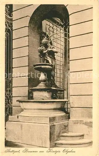 AK / Ansichtskarte Stuttgart Brunnen am Koenigin Olgabau Stuttgart