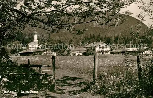 AK / Ansichtskarte Jachenau Durchblick zum Ort Kirche Bayerische Alpen Jachenau