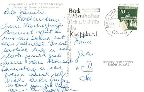 AK / Ansichtskarte Bad_Woerishofen Kurhausgarten Musikpavillon Bad_Woerishofen