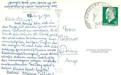 AK / Ansichtskarte Baerenfels_Erzgebirge Panorama Blick nach Kipsdorf Baerenfels Erzgebirge