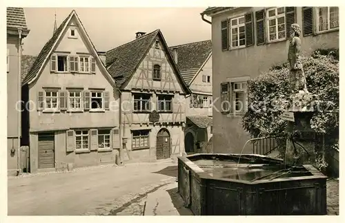 AK / Ansichtskarte Marbach_Neckar Schillers Geburtshaus Wilder Mann Brunnen Marbach Neckar