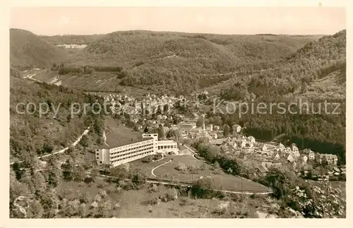 AK / Ansichtskarte Urach_Bad Fliegeraufnahme Kaufmannserholungsheim Haus auf der Alb Urach_Bad