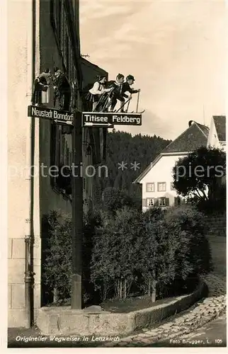 AK / Ansichtskarte Lenzkirch Origineller Wegweiser Lenzkirch