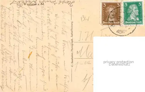 AK / Ansichtskarte Wertheim_Main Burg Stadtpanorama Wertheim Main