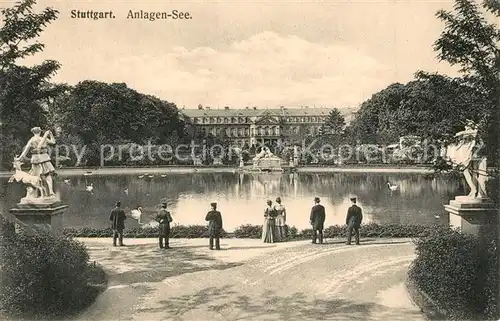 AK / Ansichtskarte Stuttgart Anlagen See Stuttgart