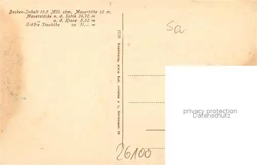 AK / Ansichtskarte Klingenberg_Sachsen Friedrich August Talsperre Klingenberg Sachsen