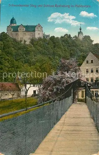 AK / Ansichtskarte Rochsburg Schloss Schwankender Steg  Rochsburg