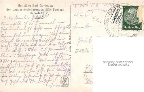 AK / Ansichtskarte Bad_Gottleuba Berggiesshuebel Heilstaette Bad