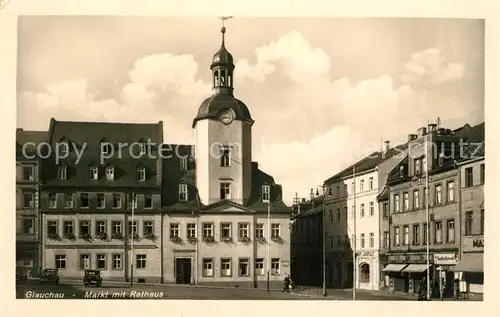AK / Ansichtskarte Glauchau Markt Rathaus Glauchau