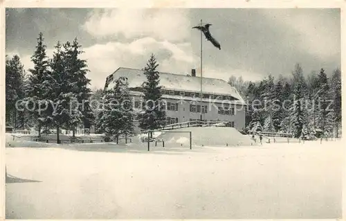 AK / Ansichtskarte Neukirch_Lausitz Deutsche Jugendherberge am Valtenberg Winter Neukirch_Lausitz