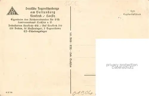 AK / Ansichtskarte Neukirch_Lausitz Deutsche Jugendherberge am Valtenberg Winter Neukirch_Lausitz