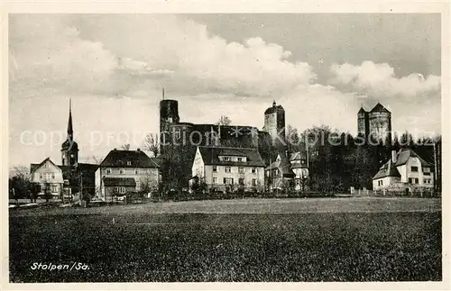 AK / Ansichtskarte Stolpen Goldner Loewe Stolpen