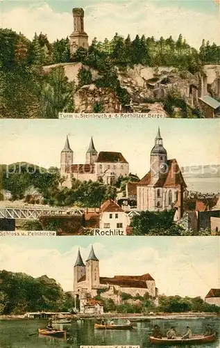 AK / Ansichtskarte Rochlitz_Sachsen Turm Steinbruch Rochlitzer Berge Schloss Petrikirche Schloss Rochlitz Sachsen