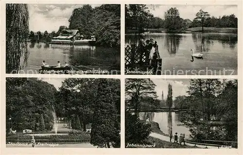 AK / Ansichtskarte Freiberg_Sachsen Stadtpark Schwanenschloesschen Johannispark Freitreppe Freiberg Sachsen