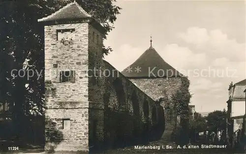 AK / Ansichtskarte Marienberg_Erzgebirge Alte Stadtmauer Marienberg Erzgebirge
