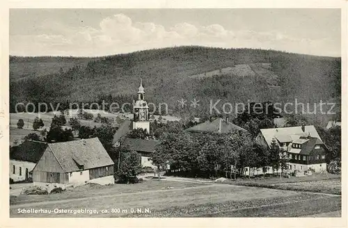 AK / Ansichtskarte Schellerhau Kirche Panorama Schellerhau