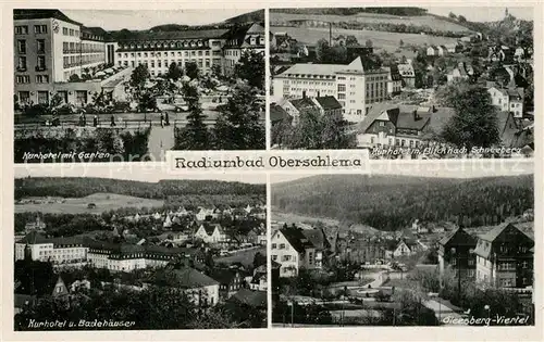 AK / Ansichtskarte Oberschlema_Erzgebirge Kurhotel Garten Schneeberg Badehaeuser Oberschlema_Erzgebirge