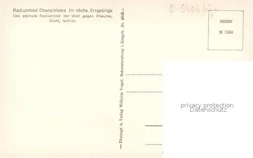 AK / Ansichtskarte Oberschlema_Erzgebirge Kurhotel Garten Schneeberg Badehaeuser Oberschlema_Erzgebirge